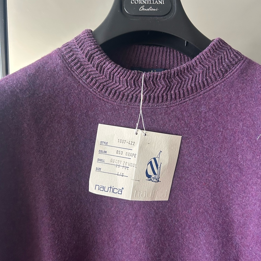 Nautica Men's Rich Purple Crewneck Sweater